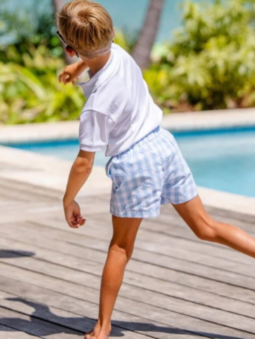 The Beaufort Bonnet Company Sheffield Shorts Barrington Blue Check BOYS Size 6